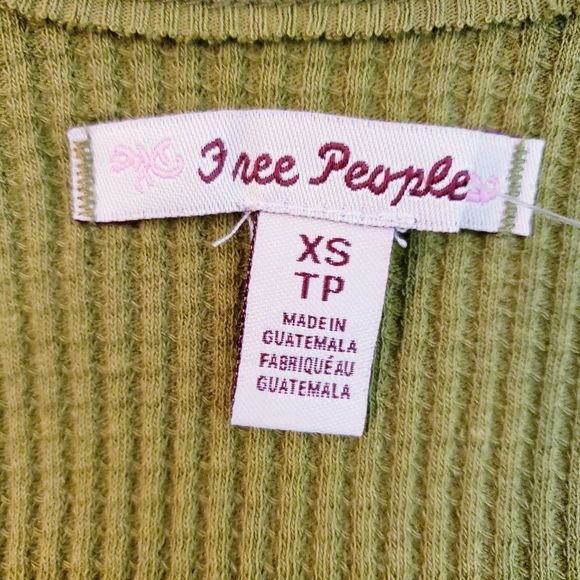 Free People Santa Clara Thermal Top New With Tags XS Ferngully Green - Picture 9 of 14